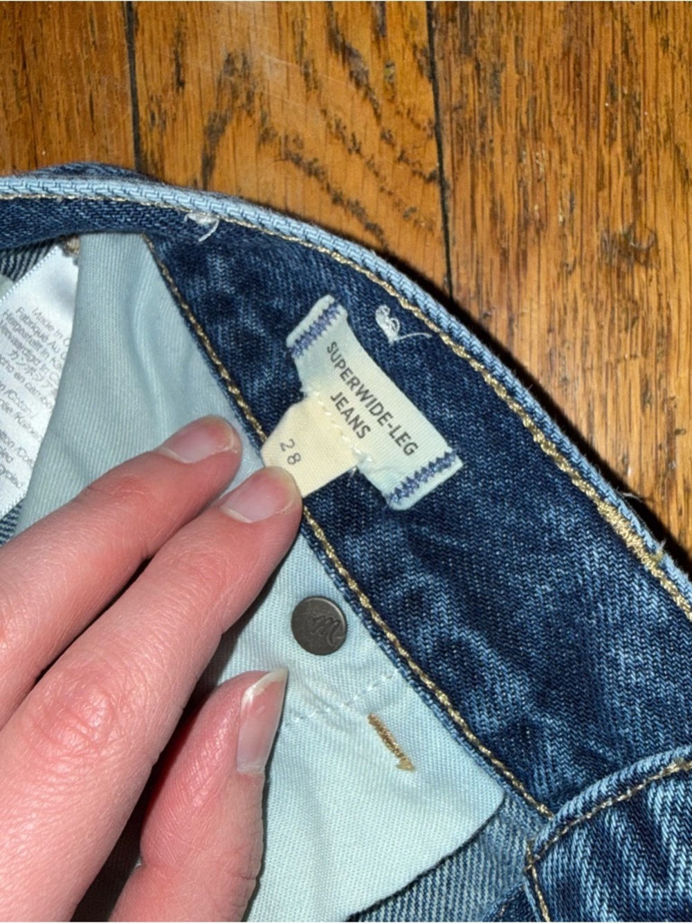 Madewell Super Wide Leg Blue Denim Jeans - Picture 4 of 4